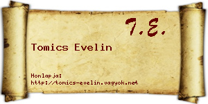 Tomics Evelin névjegykártya